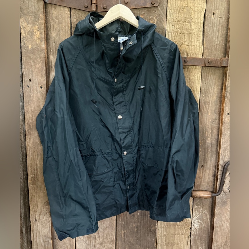 Walls Rainwear Waterproof Navy Rain Jacket/Coat Adult Size Large Vintage